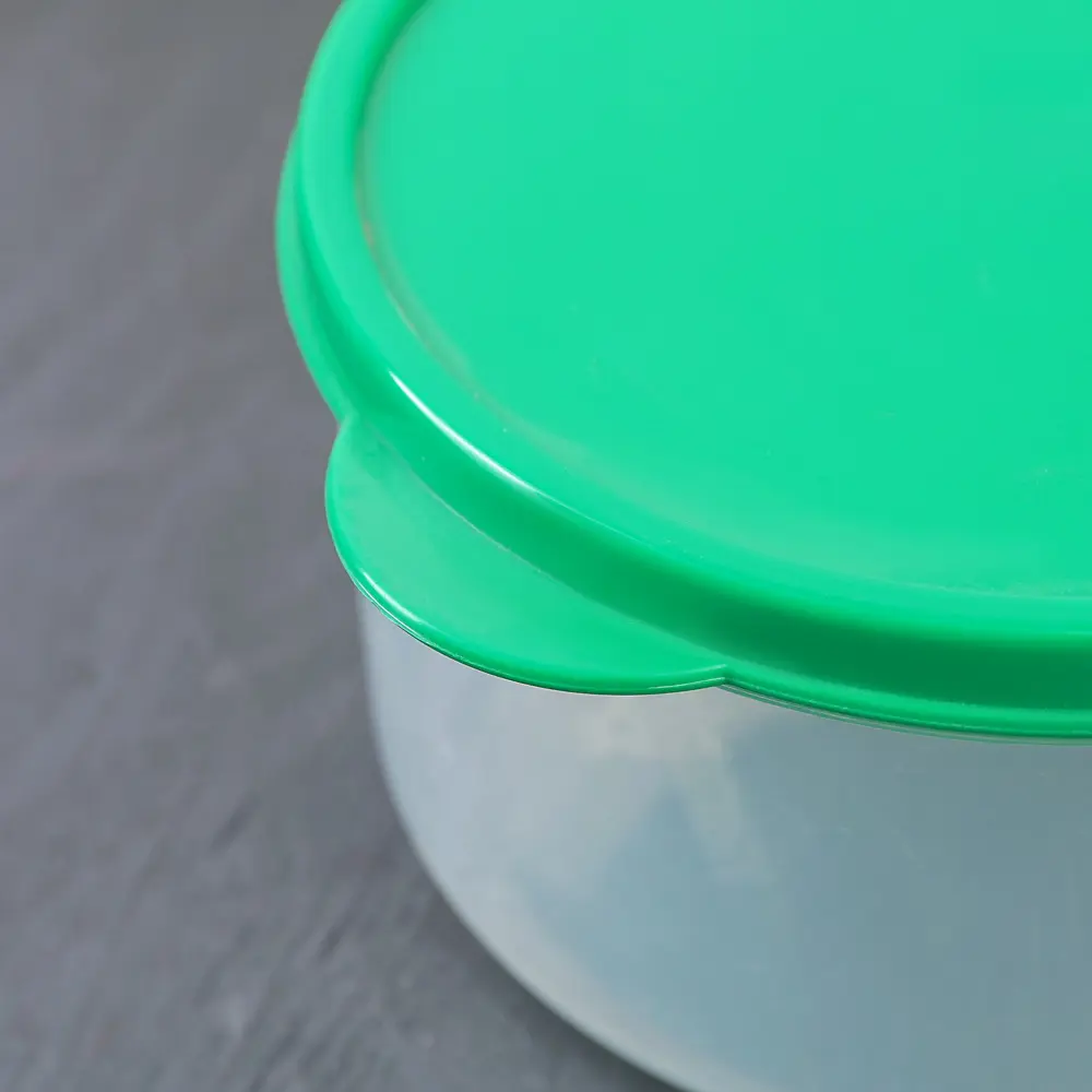 Фото 2 Контейнер для пищевых продуктов круглый Доляна 0.5 л пластик цвет зеленый