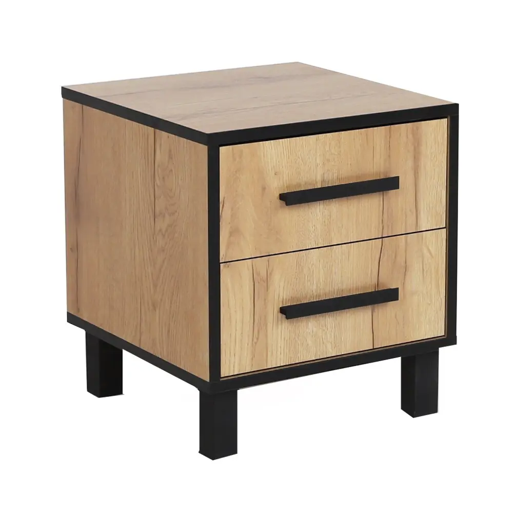 Фото Тумба прикроватная Ивару 40x45x40 см 2 ящика ЛДСП цвет дуб золотой