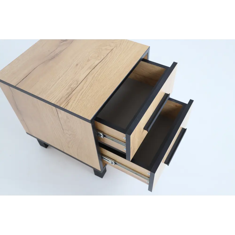 Фото 4 Тумба прикроватная Ивару 40x45x40 см 2 ящика ЛДСП цвет дуб золотой