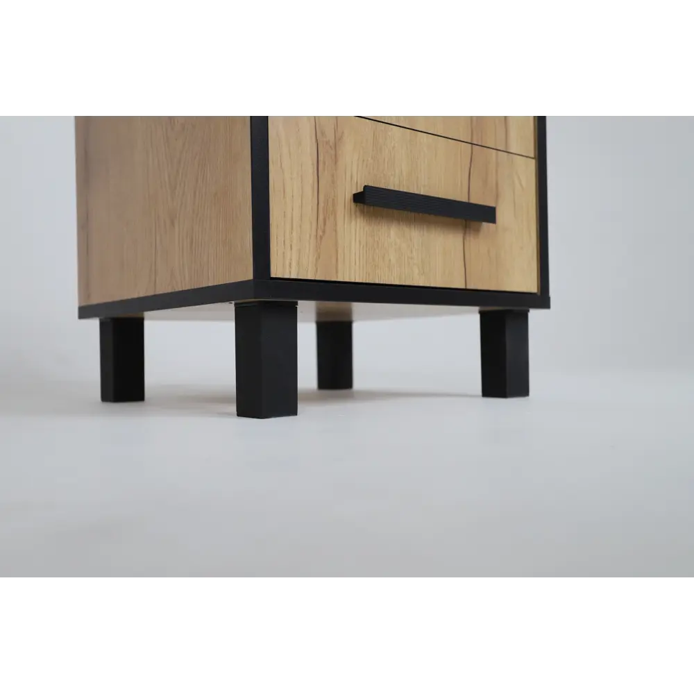 Фото 5 Тумба прикроватная Ивару 40x45x40 см 2 ящика ЛДСП цвет дуб золотой