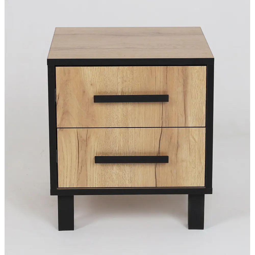 Фото 2 Тумба прикроватная Ивару 40x45x40 см 2 ящика ЛДСП цвет дуб золотой