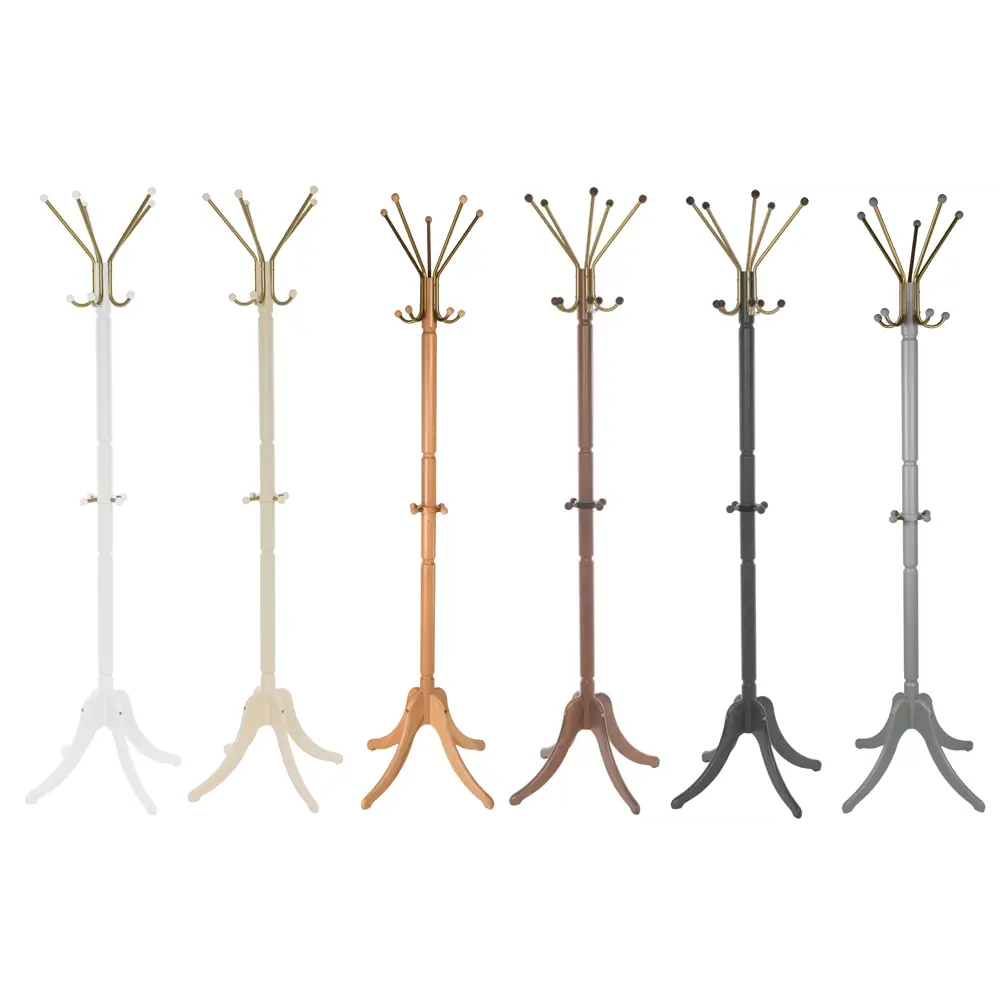 Фото 5 Вешалка Мебелик дерево 60x185x60 см цвет серый 6579