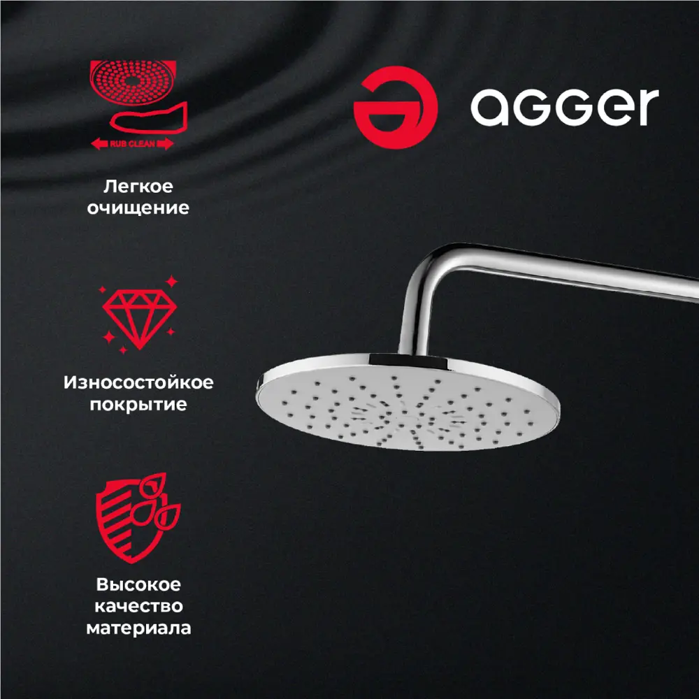 Фото 2 Верхний душ Agger Breeze LMATS01 хром Фото 2 Верхний душ Agger Breeze LMATS01 хром