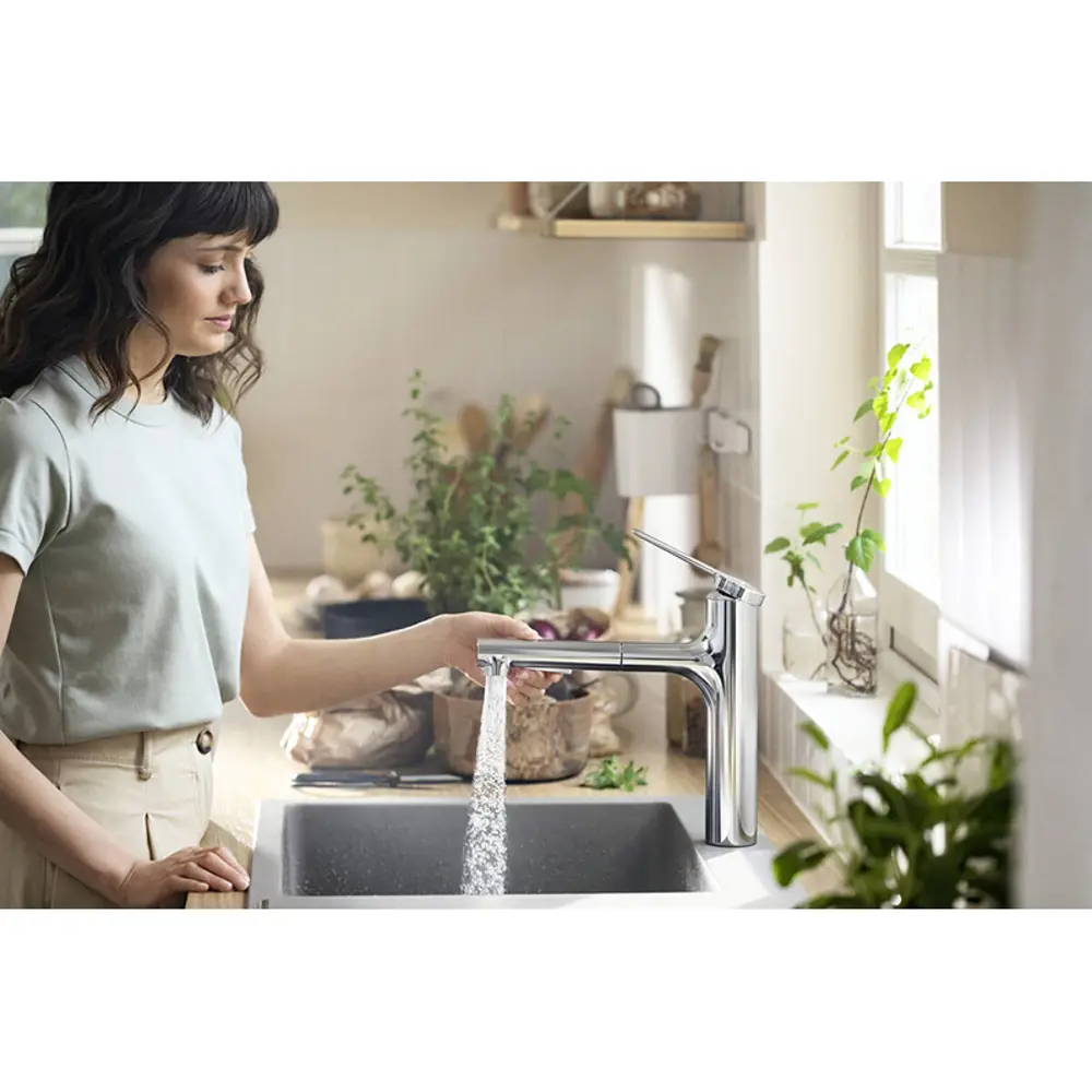 Фото 4 Смеситель для кухни однорычажный Hansgrohe 74801000 излив 16.3 см цвет хром