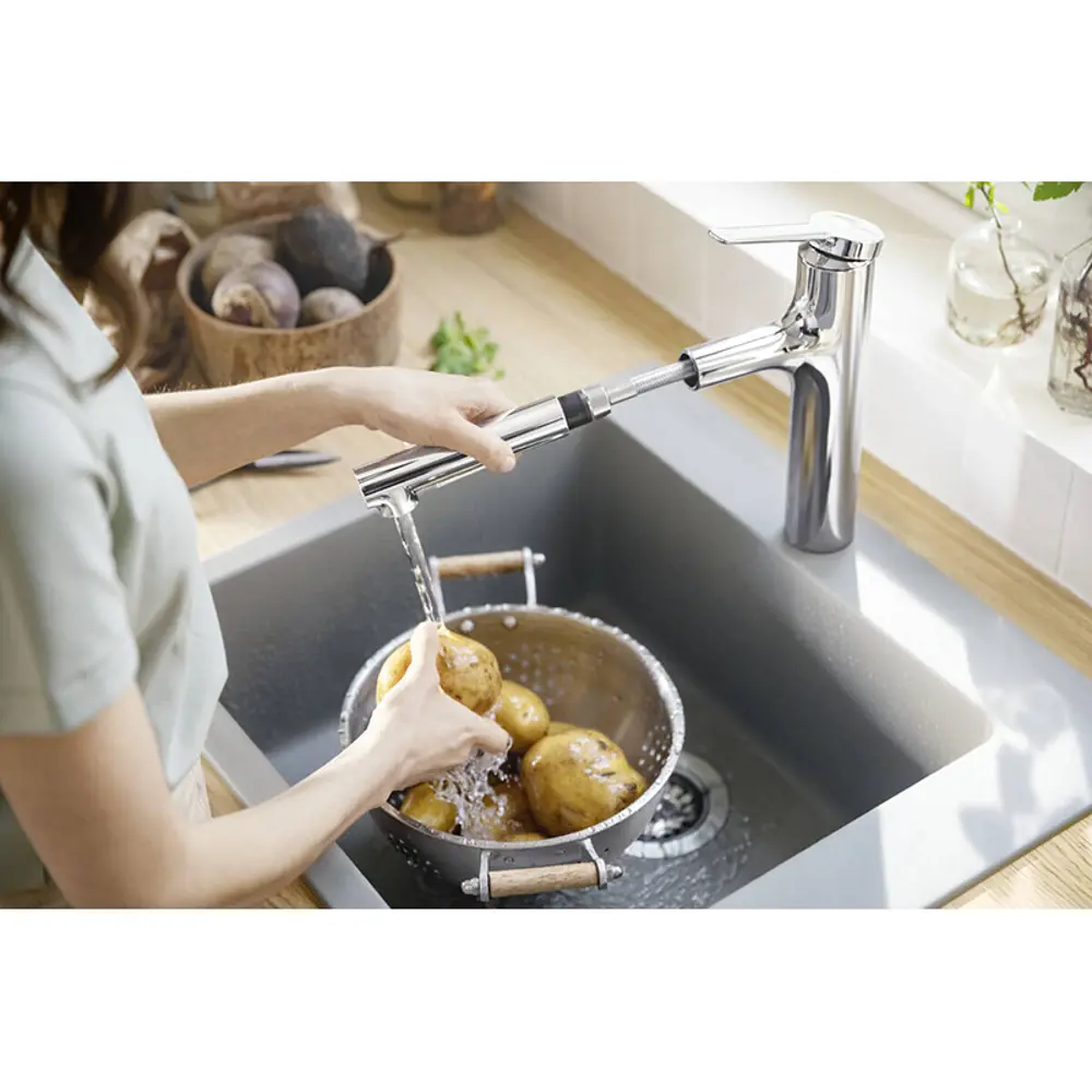 Фото 5 Смеситель для кухни однорычажный Hansgrohe 74801000 излив 16.3 см цвет хром