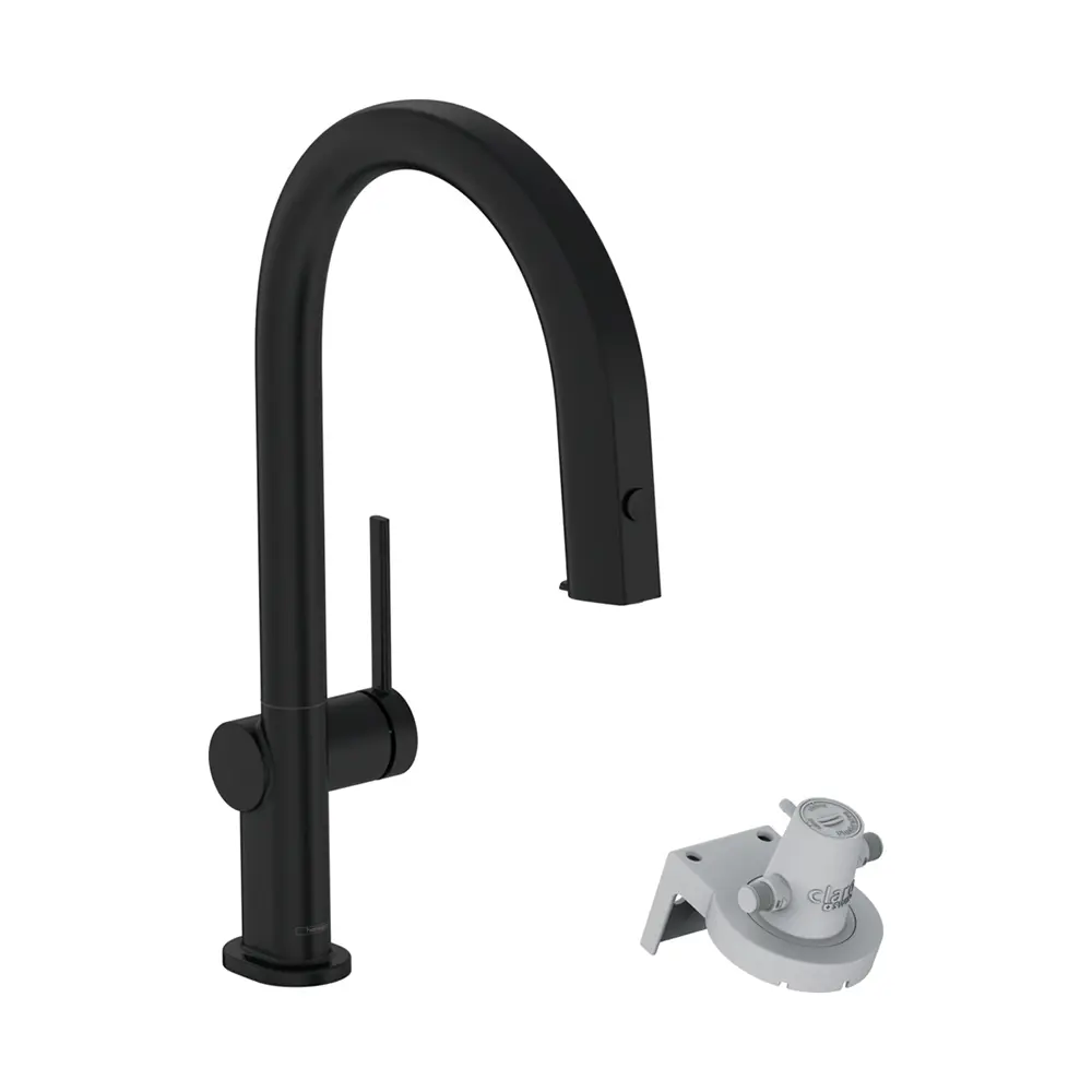 Фото Смеситель для кухни однорычажный Hansgrohe 76803670 излив 21 см цвет черный матовый Фото Смеситель для кухни однорычажный Hansgrohe 76803670 излив 21 см цвет черный матовый