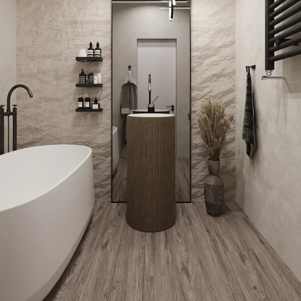 Фото SPC плитка AlixFloor City Line Дуб бергамо серый 43 класс толщина 5 мм 2.009 м², цена за упаковку Фото SPC плитка AlixFloor City Line Дуб бергамо серый 43 класс толщина 5 мм 2.009 м², цена за упаковку