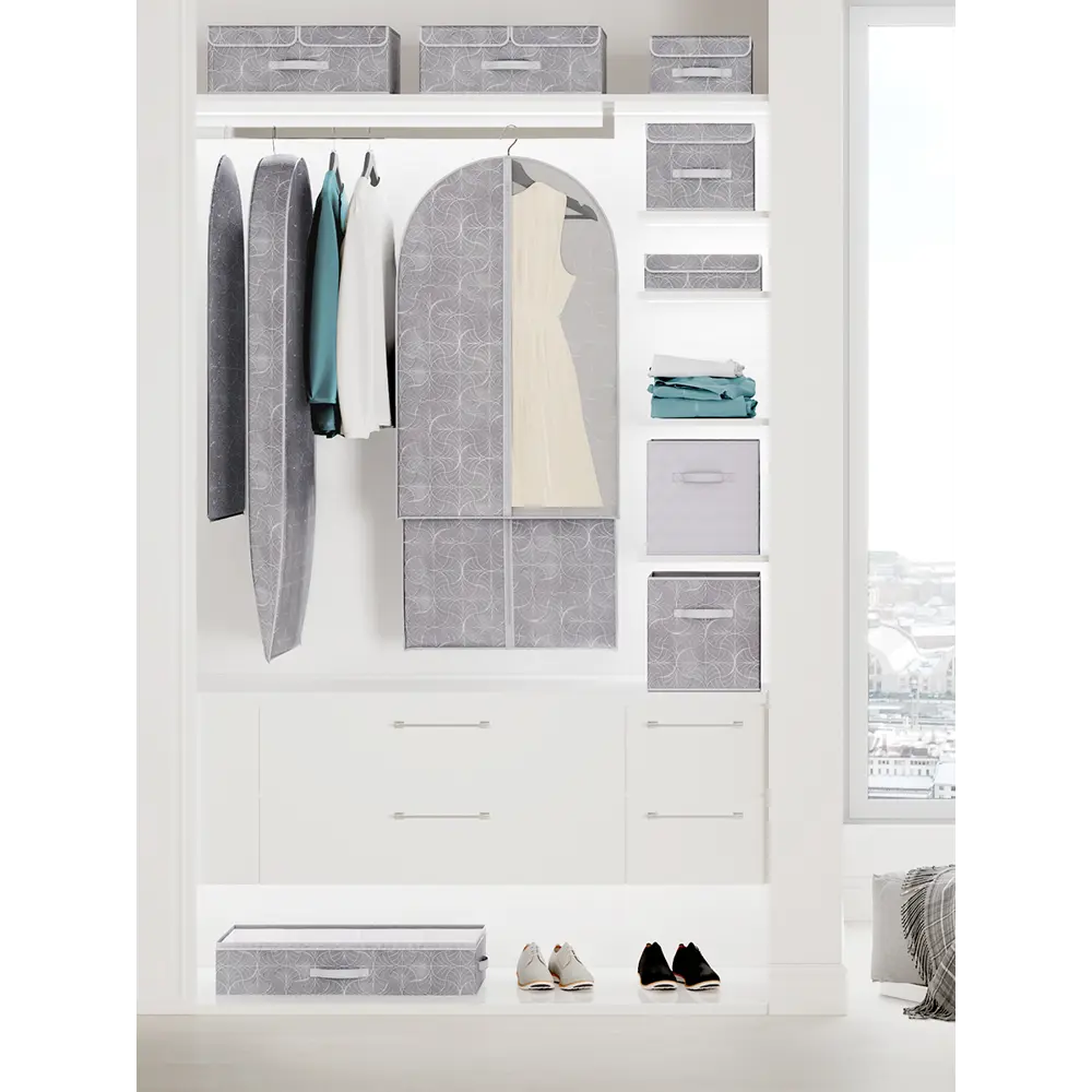 Фото 5 Короб Valiant LM-BOX-DDM 50x25x35 см нетканый цвет серый