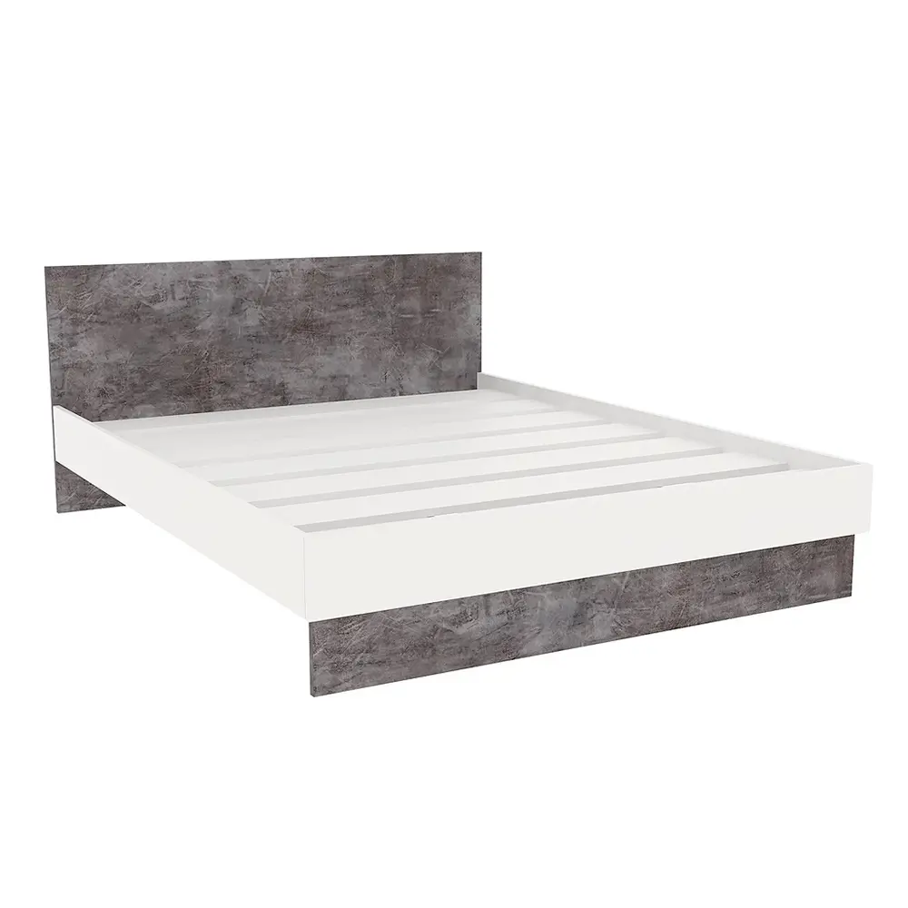 Фото 2 Кровать с изголовьем Doma Modul 120x200 см ЛДСП цвет серый/белый Фото 2 Кровать с изголовьем Doma Modul 120x200 см ЛДСП цвет серый/белый
