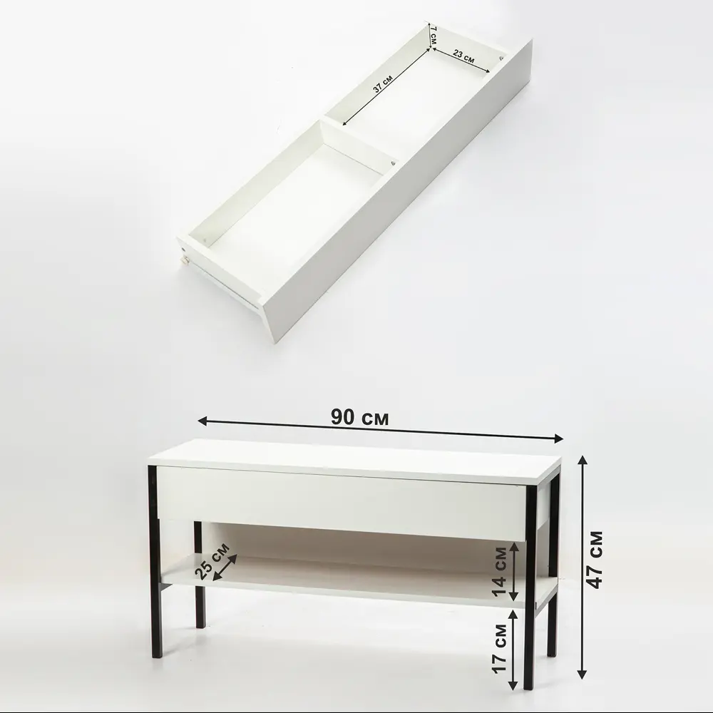 Фото 2 Тумба под телевизор Letta LMK00035 90x47x30 см ЛДСП цвет черный/белый Фото 2 Тумба под телевизор Letta LMK00035 90x47x30 см ЛДСП цвет черный/белый