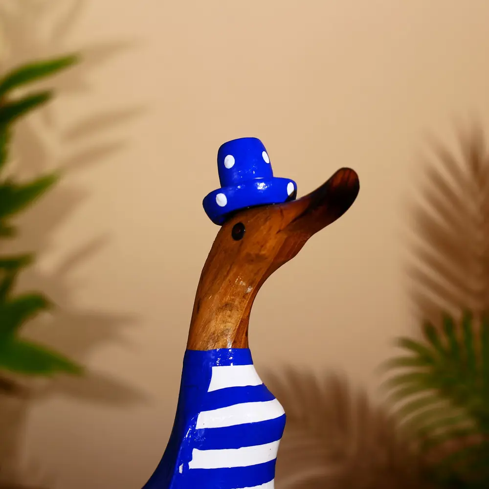 Фото 3 Интерьерный сувенир "Утка в синем" высота 27 см