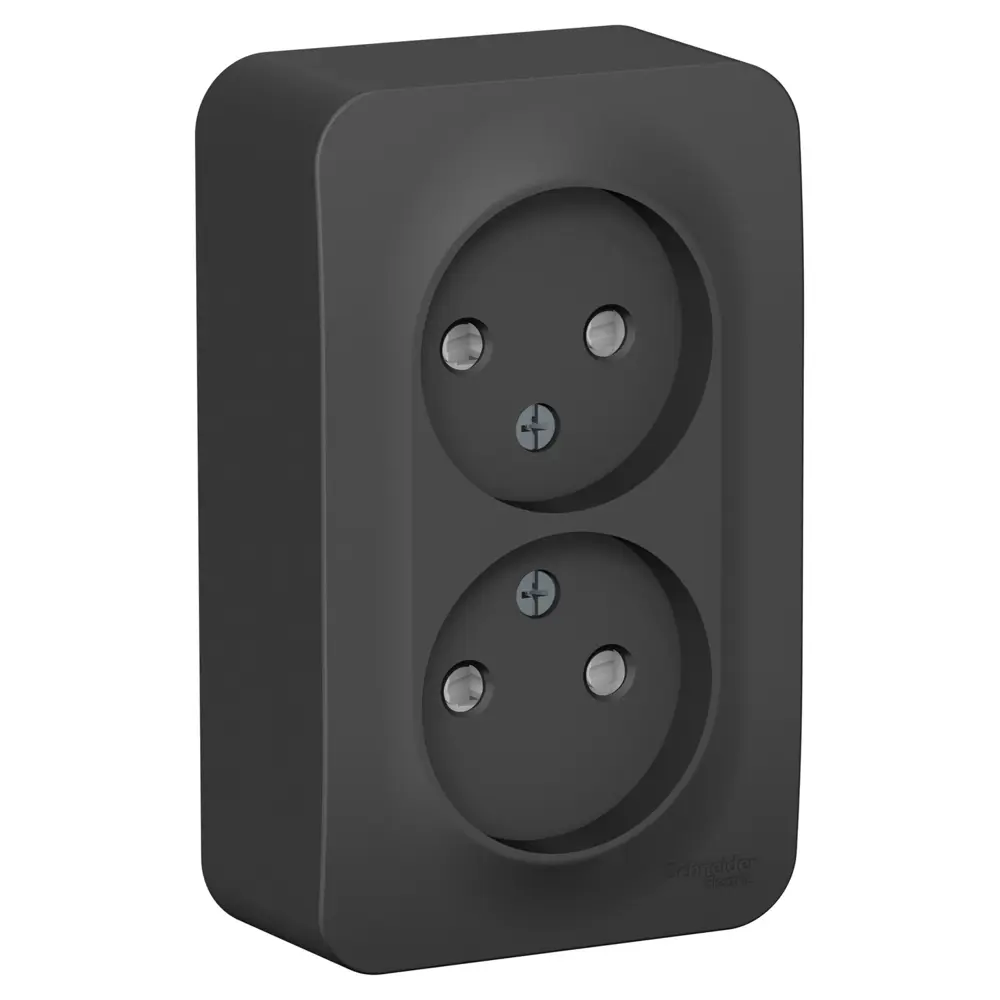 Фото Розетка двойная Schneider Electric Blanca BLNRA001216 со шторкой цвет антрацит Фото Розетка двойная Schneider Electric Blanca BLNRA001216 со шторкой цвет антрацит