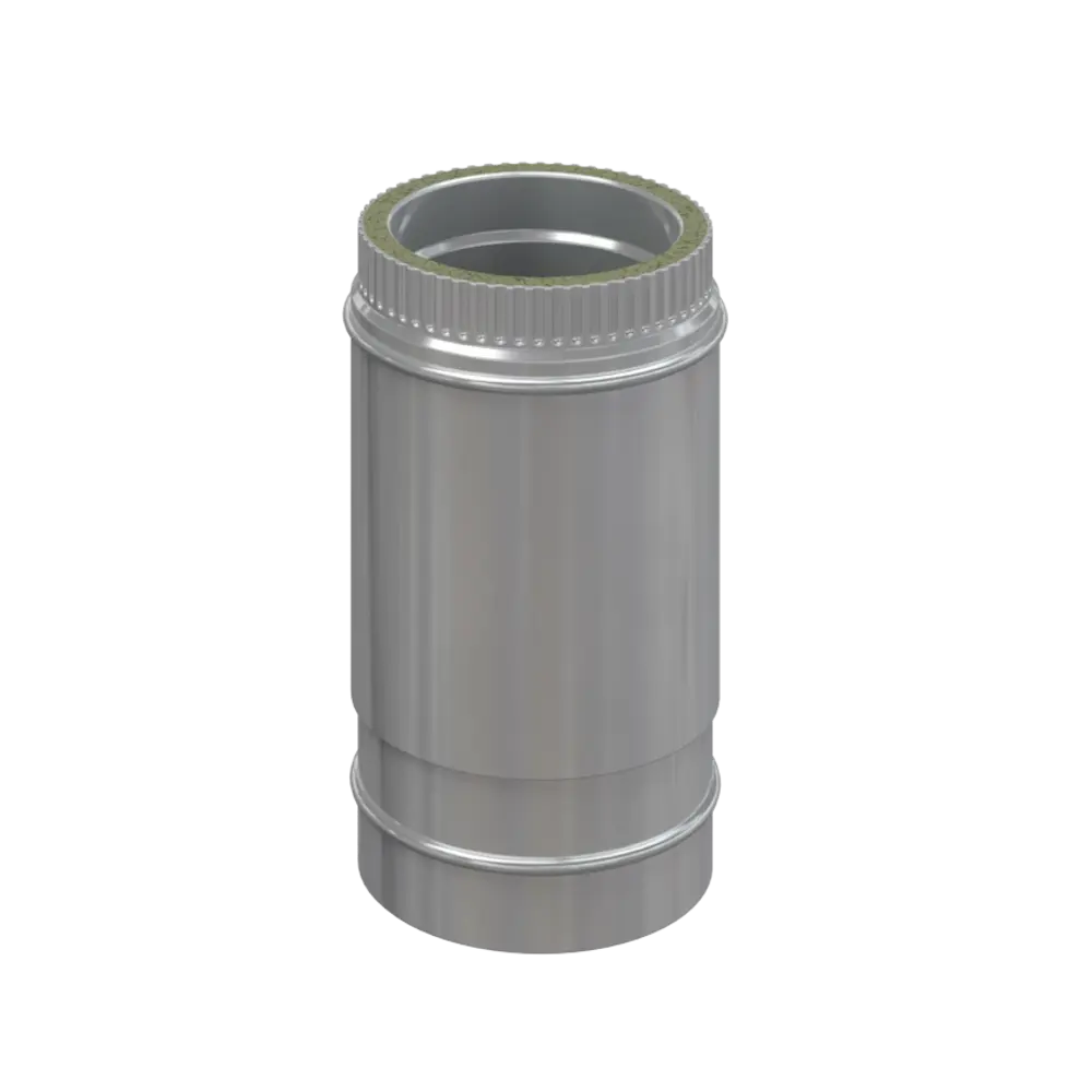 Фото Дымоход-сэндвич телескопический Росстин ⌀200-250мм 0.45м нержавеющая сталь AISI 304 и AISI 430 0.5мм