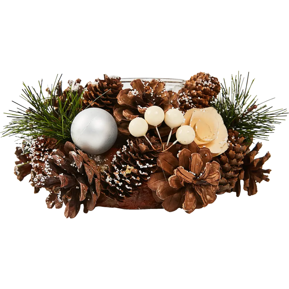 Фото 2 Новогодняя фигурка Подсвечник с шишками праздничный Фото 2 Новогодняя фигурка Подсвечник с шишками праздничный