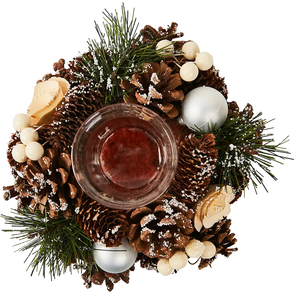 Фото 3 Новогодняя фигурка Подсвечник с шишками праздничный Фото 3 Новогодняя фигурка Подсвечник с шишками праздничный