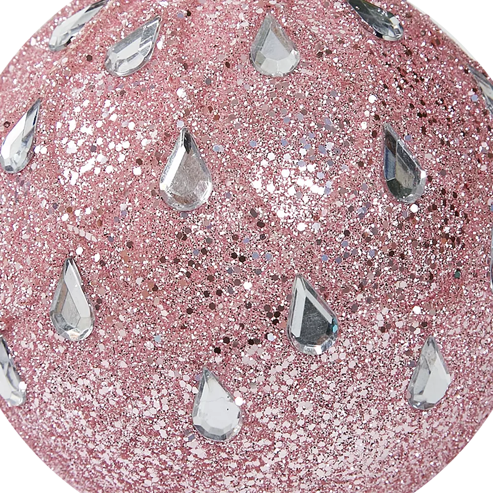 Фото 2 Елочное украшение Шар с бисером Christmas ø7.8 см цвет розовый Фото 2 Елочное украшение Шар с бисером Christmas ø7.8 см цвет розовый