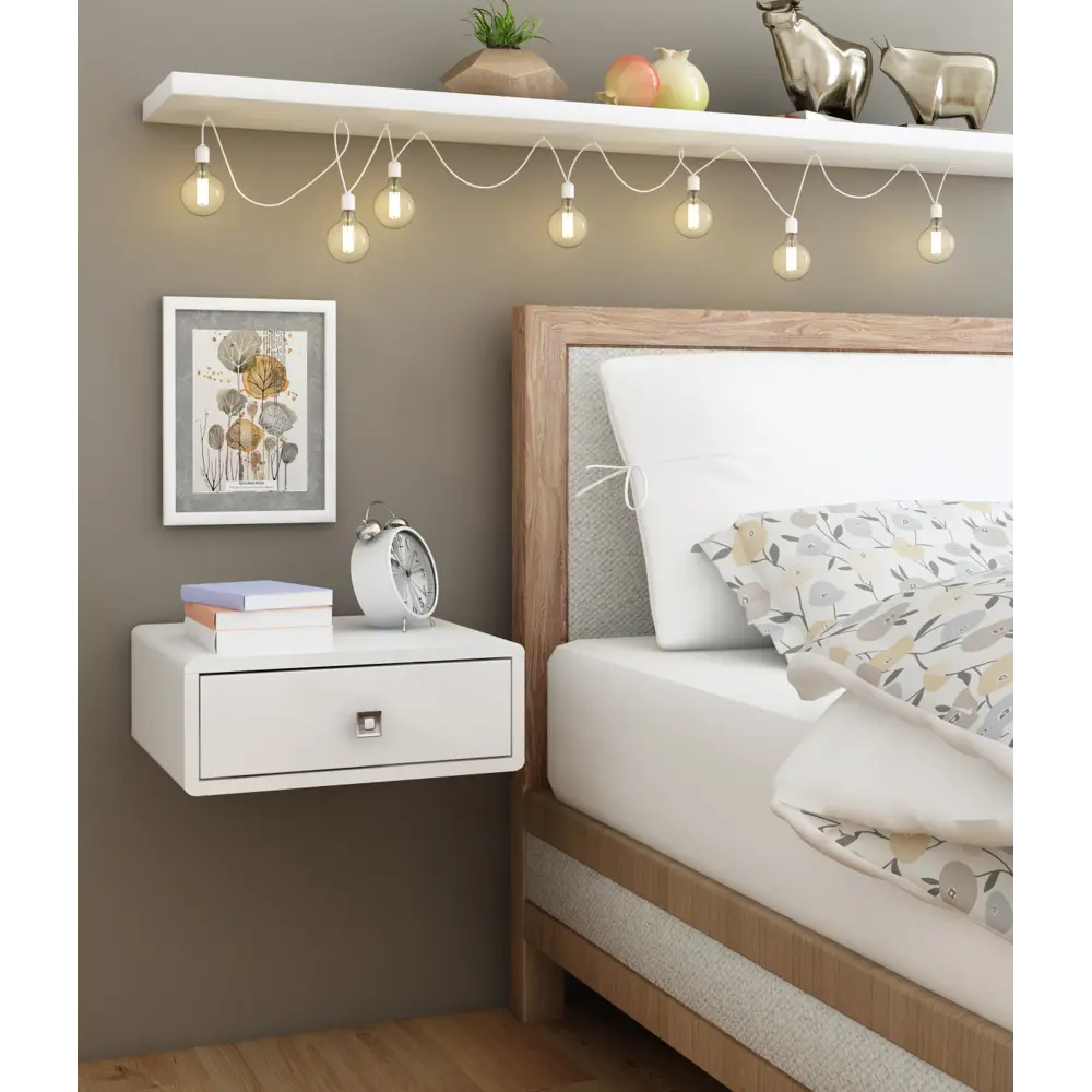 Фото 2 Тумба прикроватная Regent style 40x20x36 см 1 ящик ЛДСП цвет белый Фото 2 Тумба прикроватная Regent style 40x20x36 см 1 ящик ЛДСП цвет белый