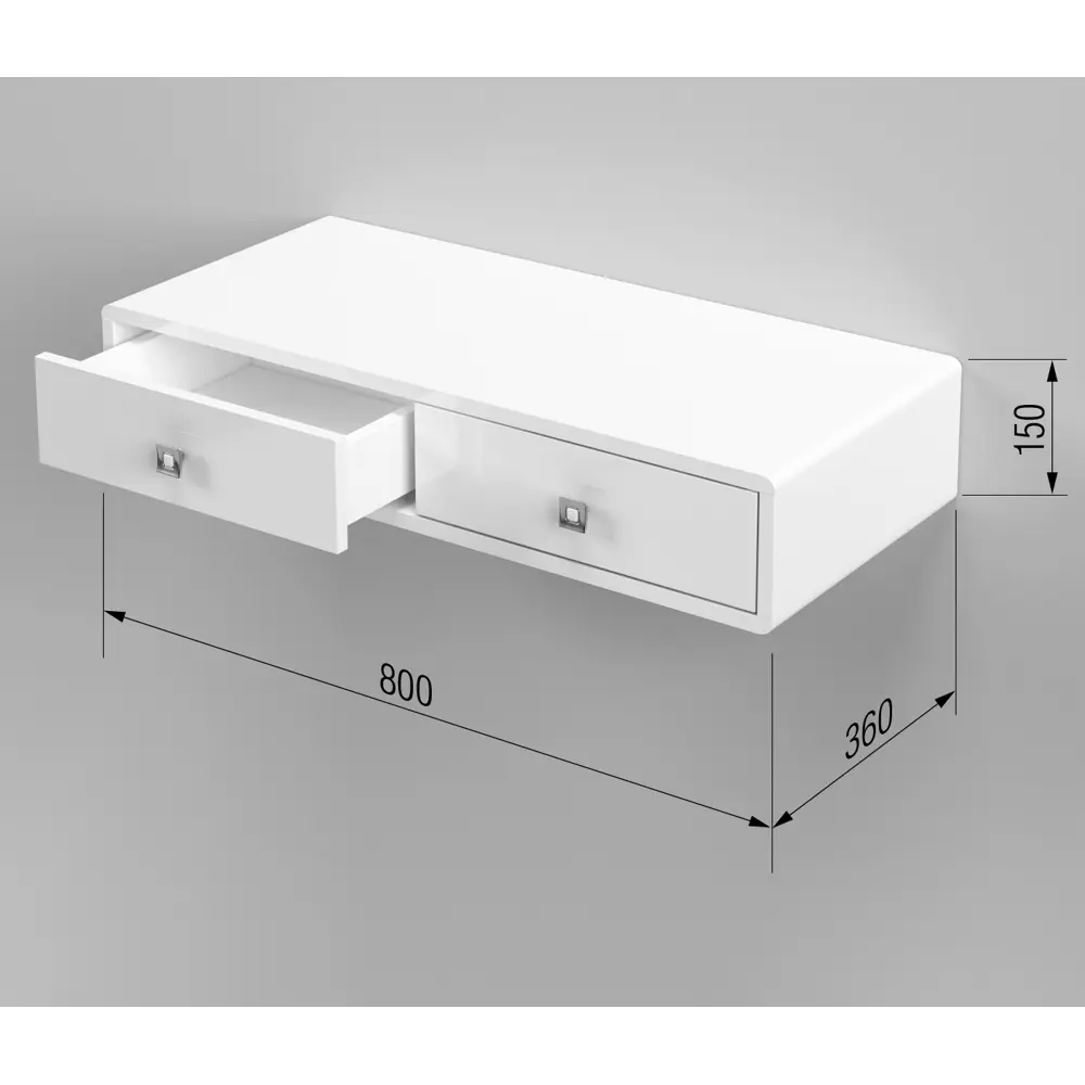 Фото Консоль Regent style 80x15x36 см 2 ящика ЛДСП цвет белый Фото Консоль Regent style 80x15x36 см 2 ящика ЛДСП цвет белый