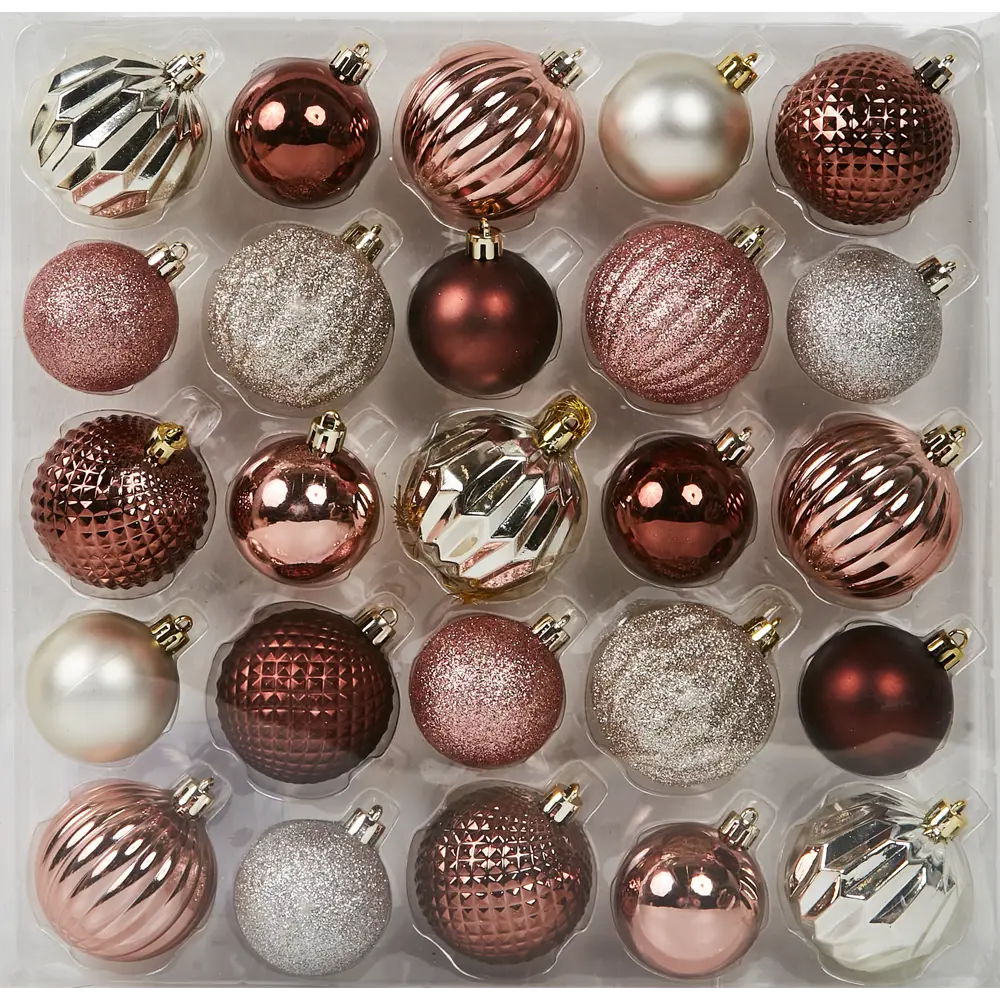Фото 38 Набор новогодних шаров Christmas ø5-6 см полистирол цвет розовый 25 шт. Фото 38 Набор новогодних шаров Christmas ø5-6 см полистирол цвет розовый 25 шт.