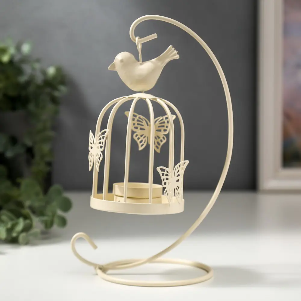 Фото Подсвечник Simaland "Клетка с птичкой" белая, 23x10x10 см Фото Подсвечник Simaland "Клетка с птичкой" белая, 23x10x10 см