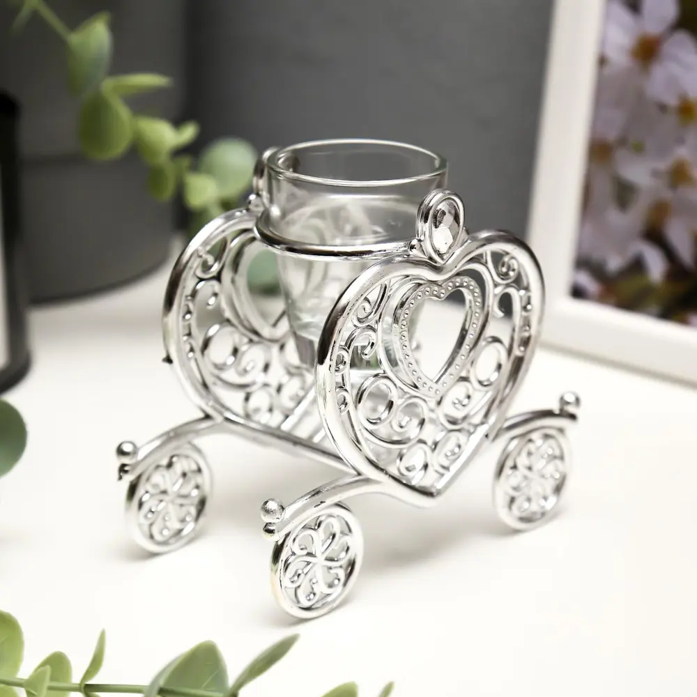 Фото 2 Подсвечник Simaland "Карета" 3539204, серебро 9.5x10x6 см