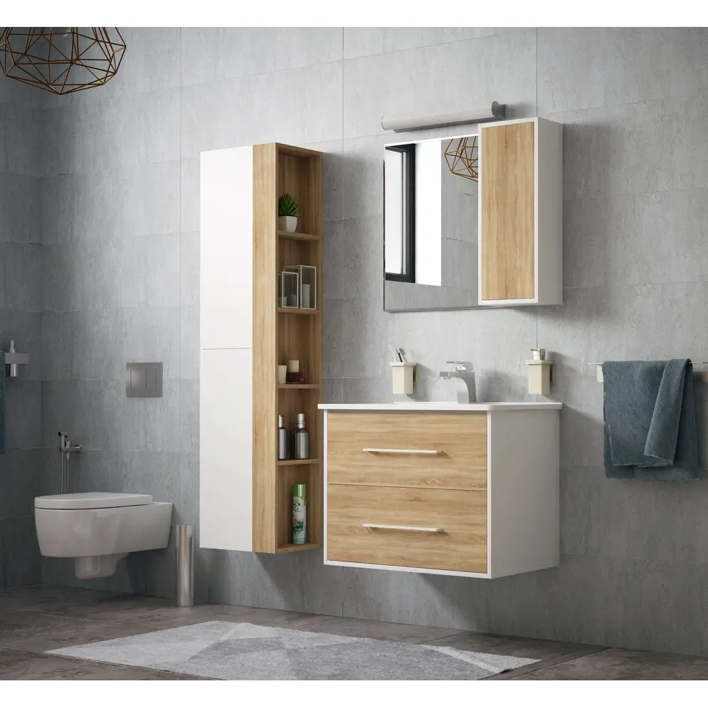 Фото 2 Шкаф-пенал для ванной комнаты Corozo Гольф 40x158.50x30см цвет бежевый Фото 2 Шкаф-пенал для ванной комнаты Corozo Гольф 40x158.50x30см цвет бежевый