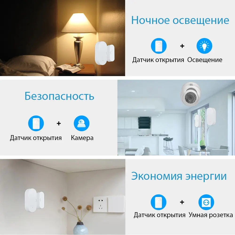 Фото 4 Умный Zigbee датчик открытия дверей и окон Roximo SZD08 Фото 4 Умный Zigbee датчик открытия дверей и окон Roximo SZD08