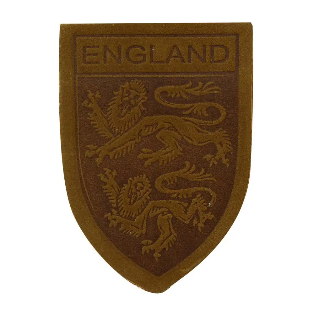 Фото Термоаппликация заплатка из кожи Герб England 3.9x5.5см, 100% кожа цвет хаки Фото Термоаппликация заплатка из кожи Герб England 3.9x5.5см, 100% кожа цвет хаки