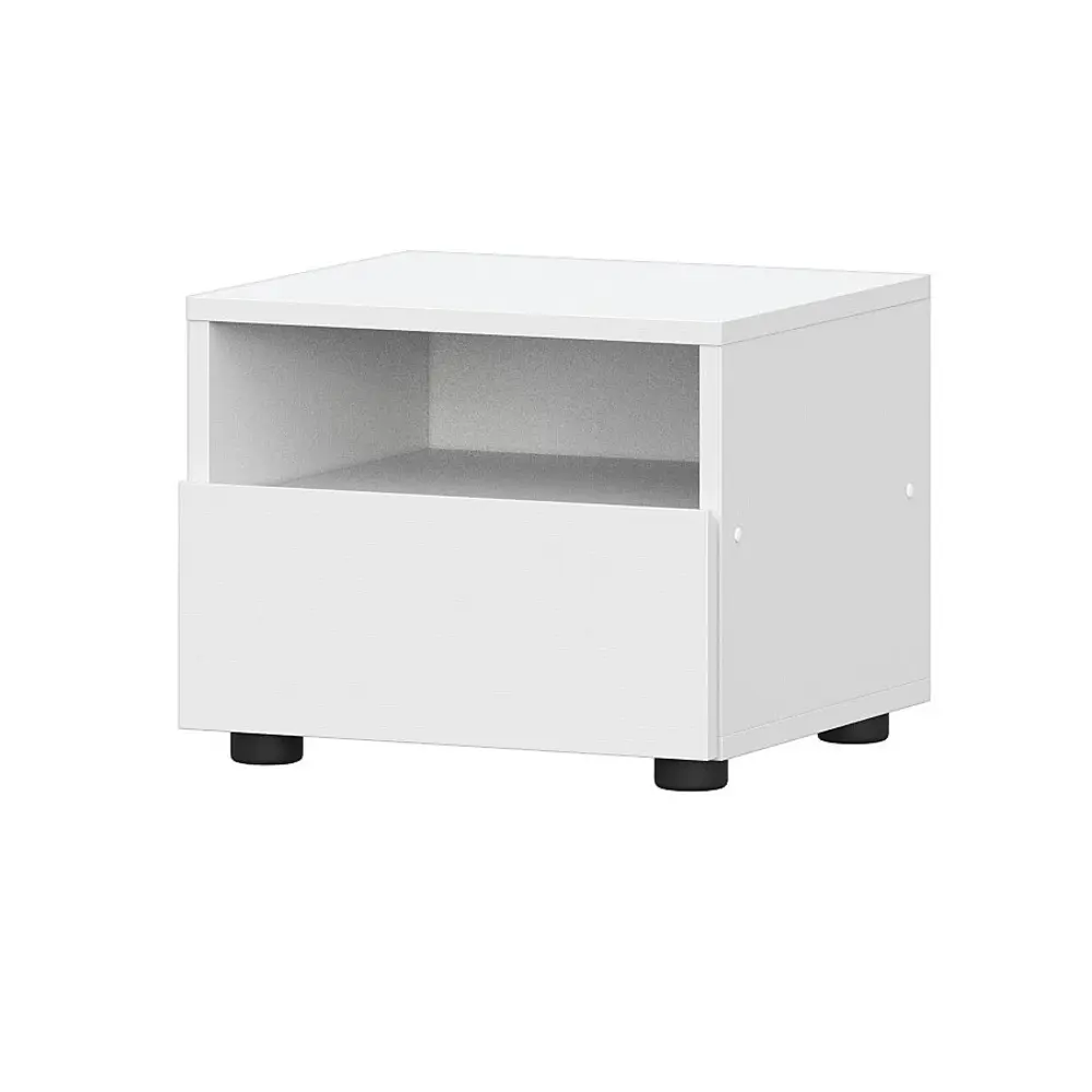 Фото Тумба прикроватная Nn-мебель 40.1x32x36.6 см 1 ящик ЛДСП цвет белый Фото Тумба прикроватная Nn-мебель 40.1x32x36.6 см 1 ящик ЛДСП цвет белый