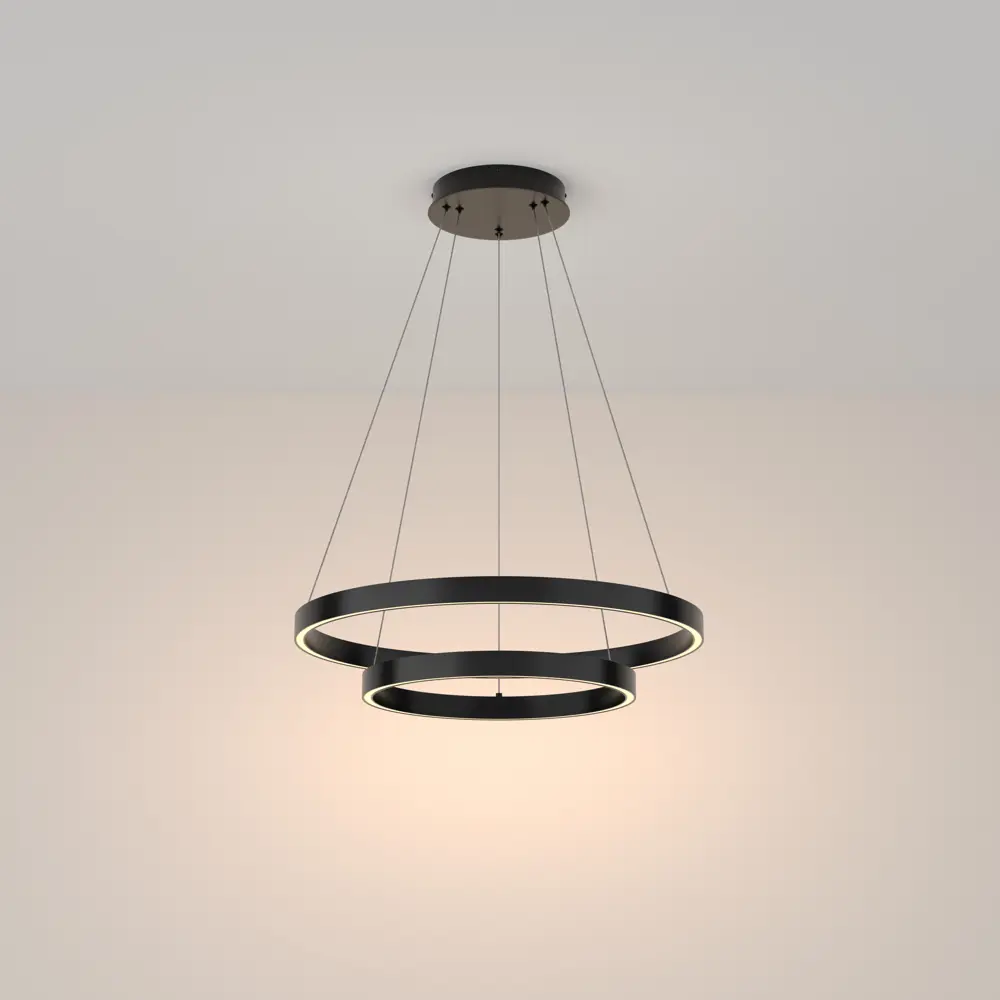 Фото 3 Люстра подвесная светодиодная Maytoni MOD058PL-L55B3K 20 м² теплый белый свет цвет черный Фото 3 Люстра подвесная светодиодная Maytoni MOD058PL-L55B3K 20 м² теплый белый свет цвет черный