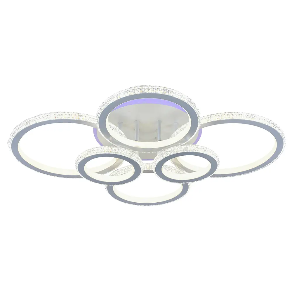 Фото 3 Люстра потолочная светодиодная Profit Light 8017/6 WHT с пультом управления 25 м² регулируемый белый свет цвет белый Фото 3 Люстра потолочная светодиодная Profit Light 8017/6 WHT с пультом управления 25 м² регулируемый белый свет цвет белый