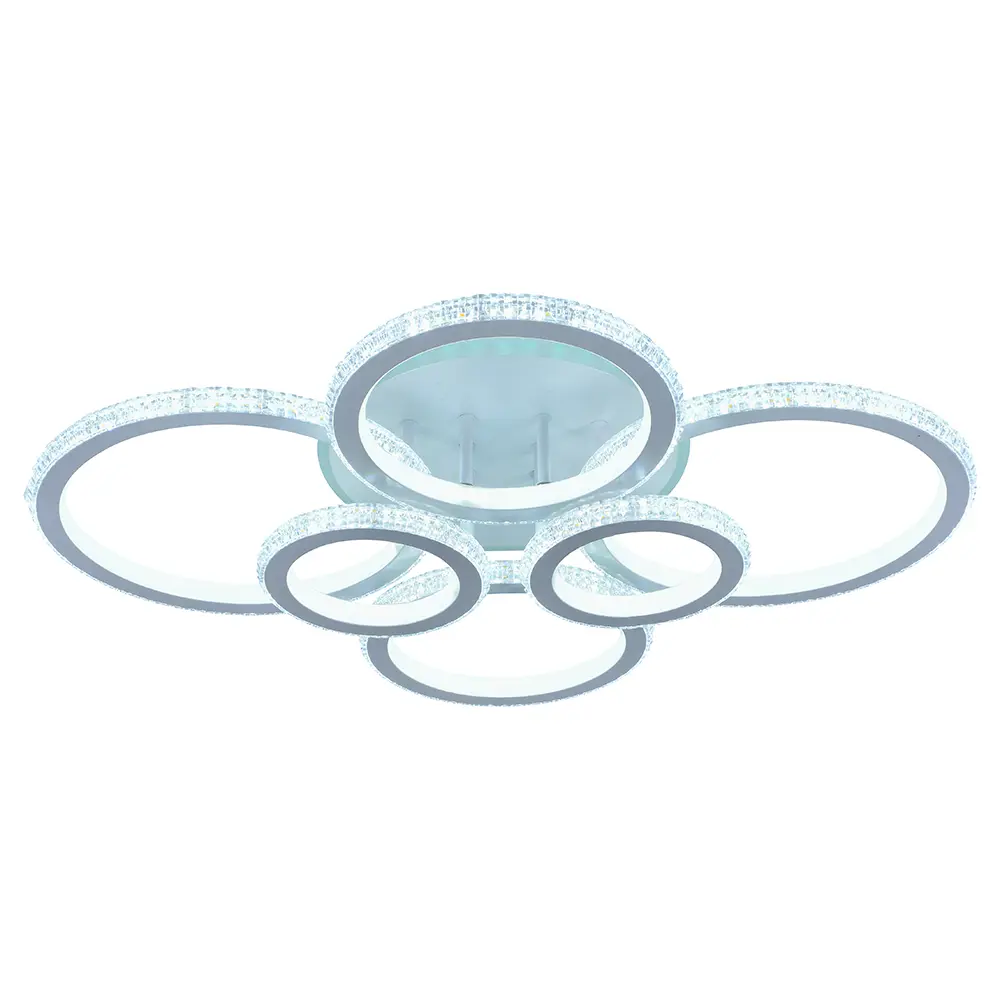 Фото 2 Люстра потолочная светодиодная Profit Light 8017/6 WHT с пультом управления 25 м² регулируемый белый свет цвет белый Фото 2 Люстра потолочная светодиодная Profit Light 8017/6 WHT с пультом управления 25 м² регулируемый белый свет цвет белый