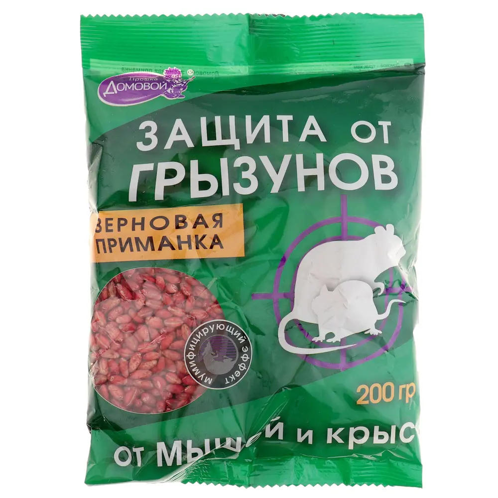 Фото Зерно от грызунов Домовой Прошка 200 г Фото Зерно от грызунов Домовой Прошка 200 г