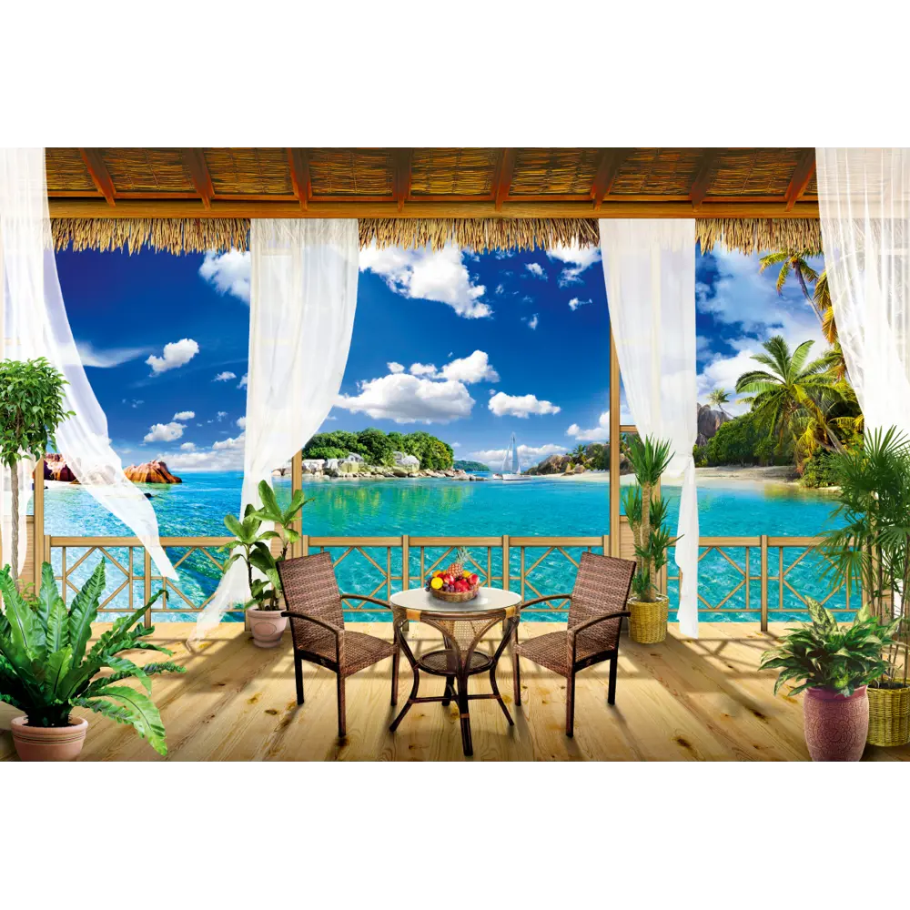 Фото Фотообои флизелиновые DeliceDecor И 090 Терраса остров 400x270см Фото Фотообои флизелиновые DeliceDecor И 090 Терраса остров 400x270см