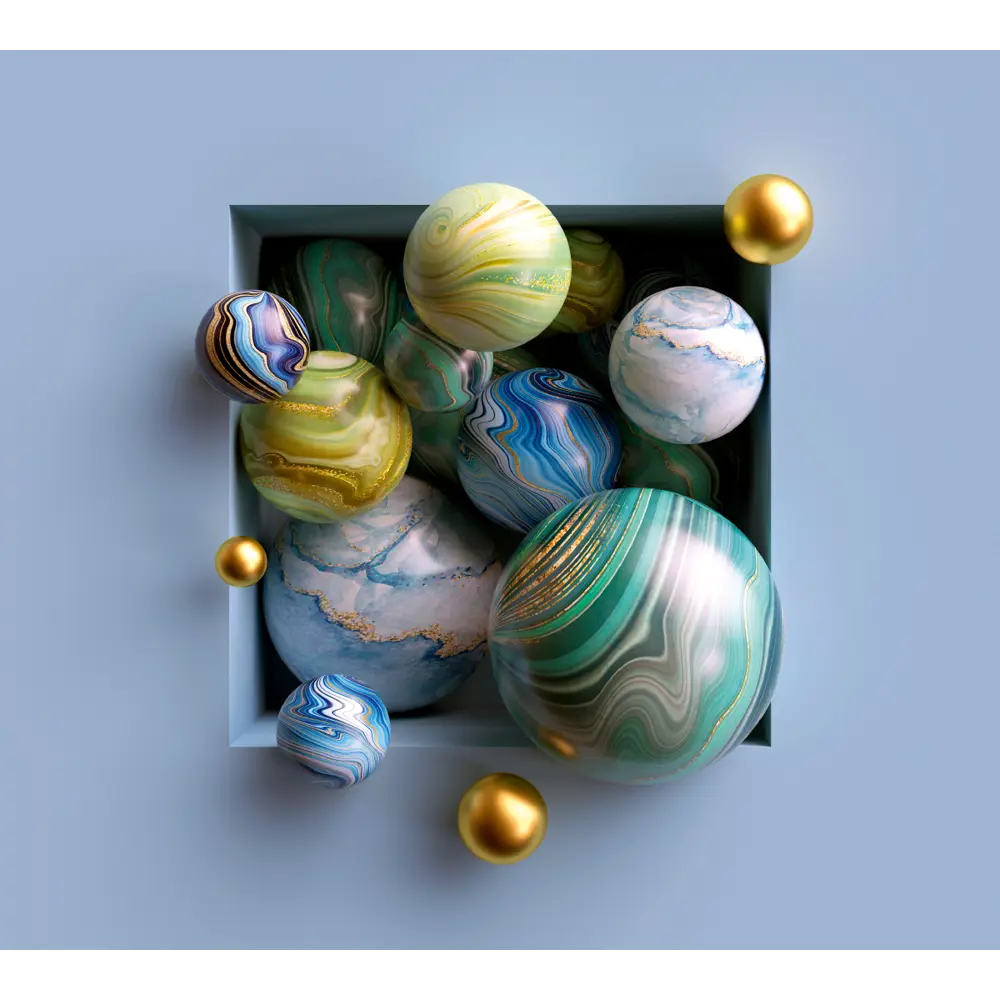 Фото Фотообои флизелиновые DeliceDecor И 1084 Голубые 3Д шары 300x270см Фото Фотообои флизелиновые DeliceDecor И 1084 Голубые 3Д шары 300x270см