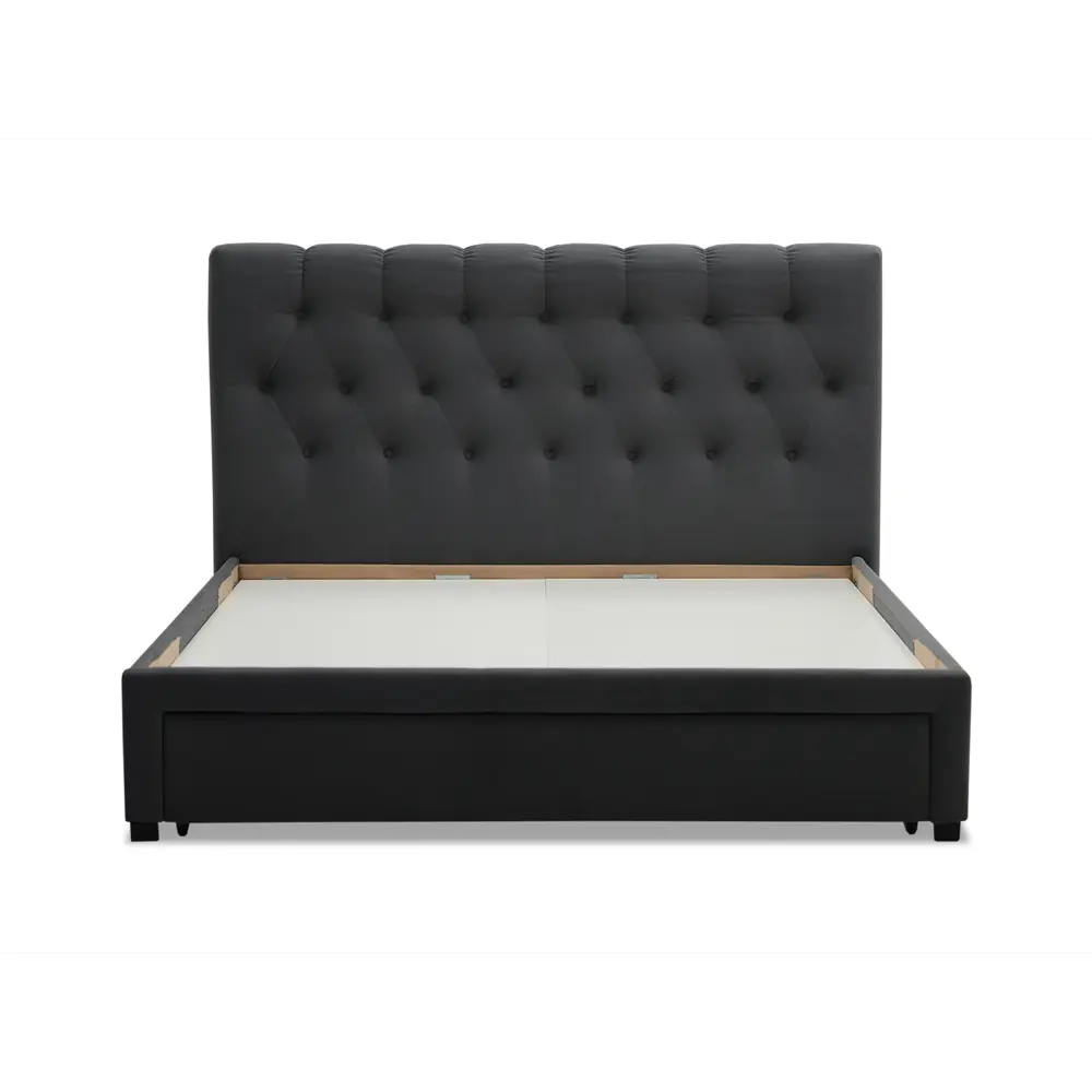 Фото 4 Кровать Ладья Леони 168x113x216 см велюр цвет серый Фото 4 Кровать Ладья Леони 168x113x216 см велюр цвет серый