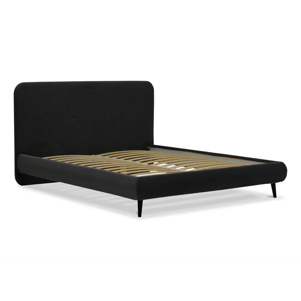 Фото 2 Кровать Ладья Сэлва 140x200 см велюр цвет серый