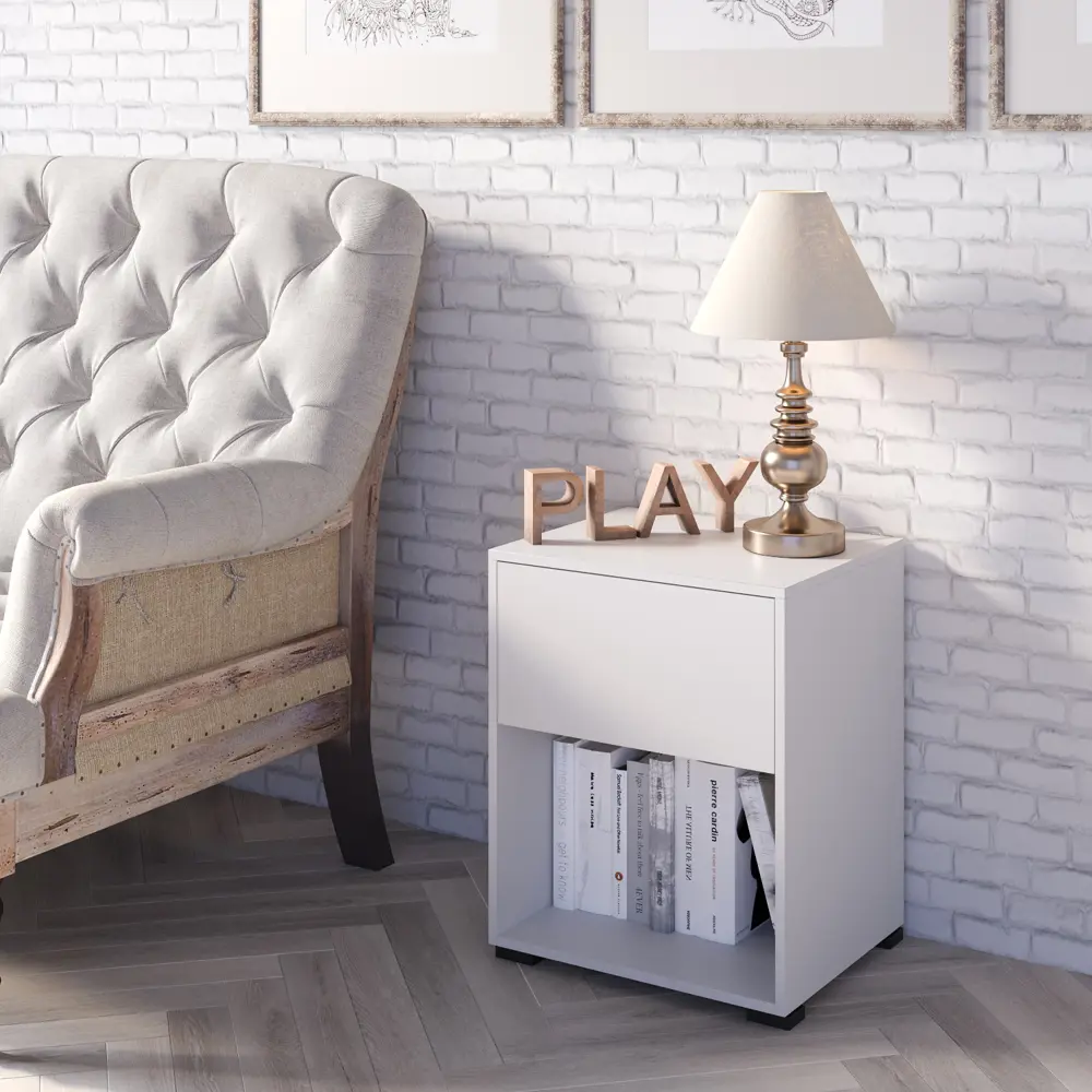 Фото 4 Консоль подвесная Play Линда 50x48x33 см ЛДСП цвет белый Фото 4 Консоль подвесная Play Линда 50x48x33 см ЛДСП цвет белый