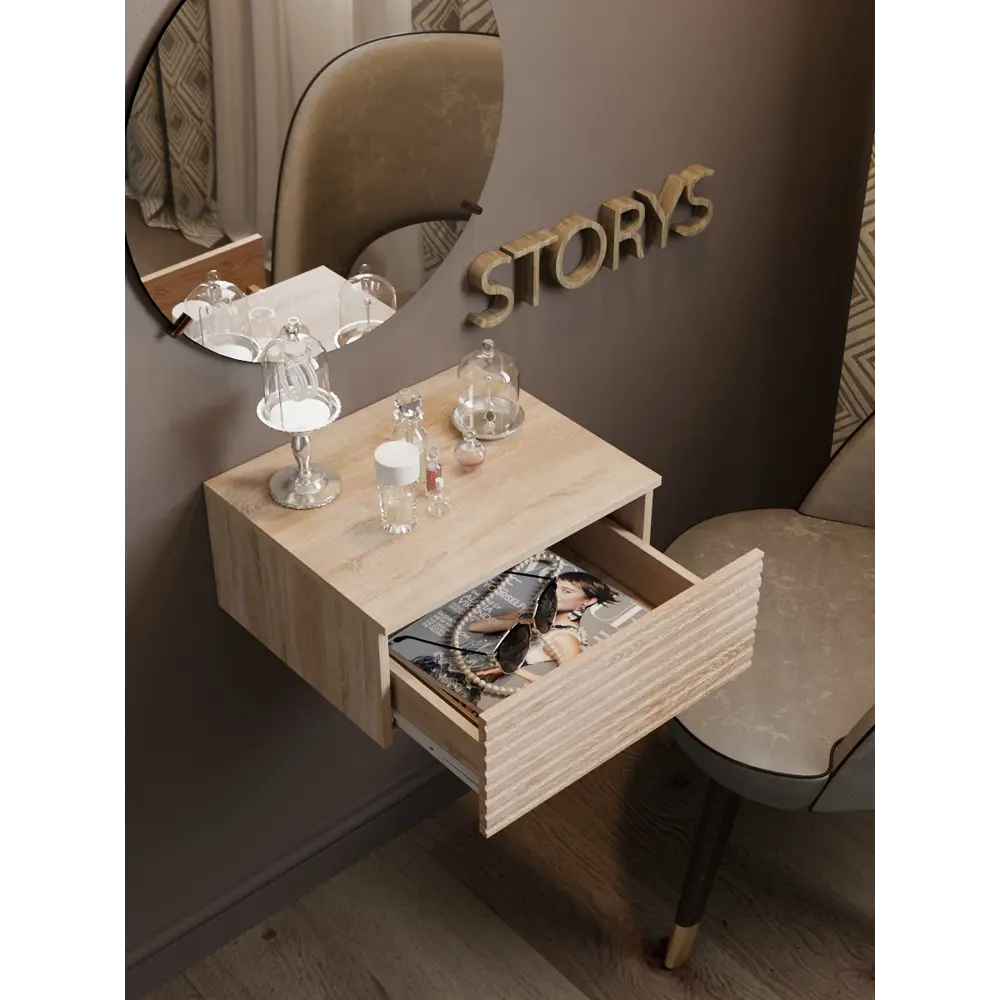 Фото 2 Консоль Storys Сиена 50x18x34 см 1 ящик ЛДСП цвет дуб сонома Фото 2 Консоль Storys Сиена 50x18x34 см 1 ящик ЛДСП цвет дуб сонома