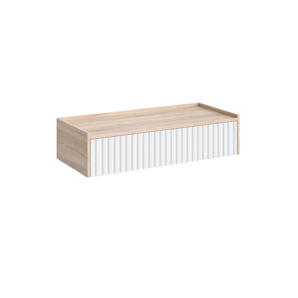 Фото 3 Тумба с бортиком с выдвижными ящиками Storys Сити 75x35x20 см 1 ящик ЛДСП цвет белый/дуб сонома Фото 3 Тумба с бортиком с выдвижными ящиками Storys Сити 75x35x20 см 1 ящик ЛДСП цвет белый/дуб сонома
