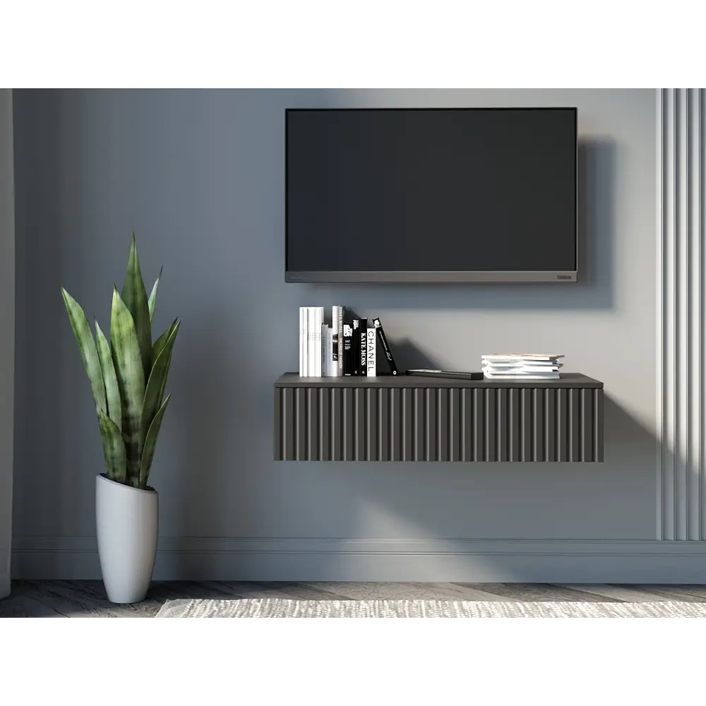 Фото Тумба с выдвижными ящиками Storys Сити 95x35x18 см 1 ящик ЛДСП цвет серый