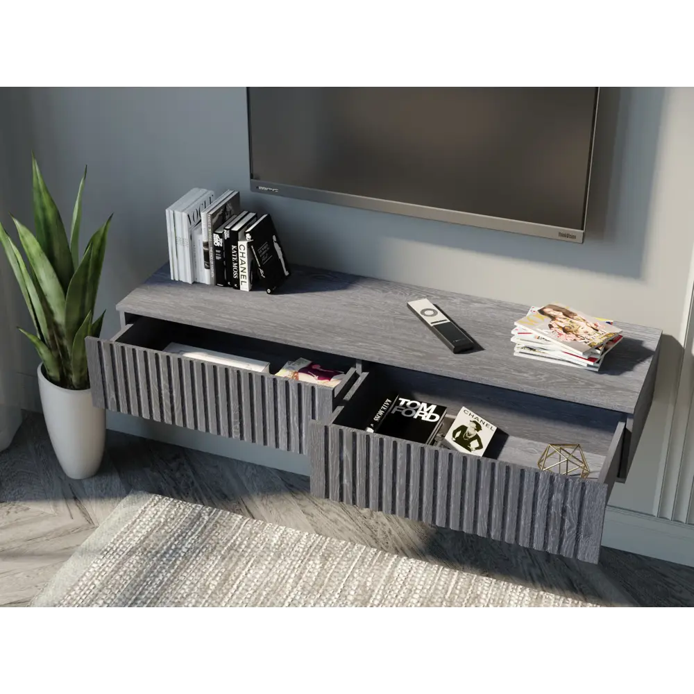 Фото 2 Тумба с выдвижными ящиками Play Сити 110x18x34 см 1 ящик ЛДСП цвет серый