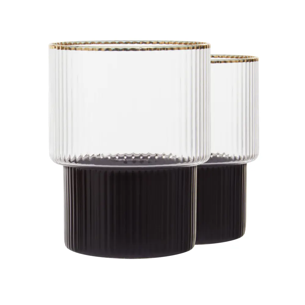 Фото 2 Набор стаканов для воды 2 шт 230 мл Premier housewares стекло цвет черное золото Фото 2 Набор стаканов для воды 2 шт 230 мл Premier housewares стекло цвет черное золото