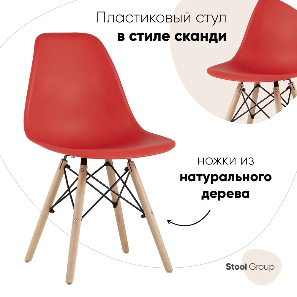 Фото Стул кухонный Стул груп Y801 Red 81x42x46 см пластик цвет красный Фото Стул кухонный Стул груп Y801 Red 81x42x46 см пластик цвет красный