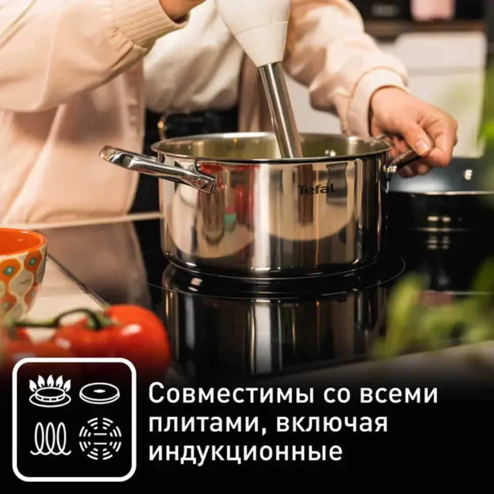 Фото 5 Кастрюля с крышкой 3.1 л Tefal B9214474 нержавеющая сталь цвет нержавеющая сталь Фото 5 Кастрюля с крышкой 3.1 л Tefal B9214474 нержавеющая сталь цвет нержавеющая сталь