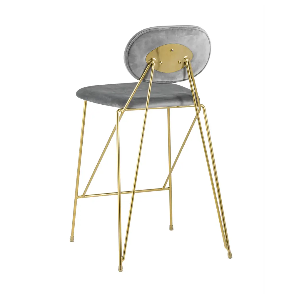 Фото 4 Стул барный 48x92x53 см Stool Group Элис велюр светло-серый Фото 4 Стул барный 48x92x53 см Stool Group Элис велюр светло-серый