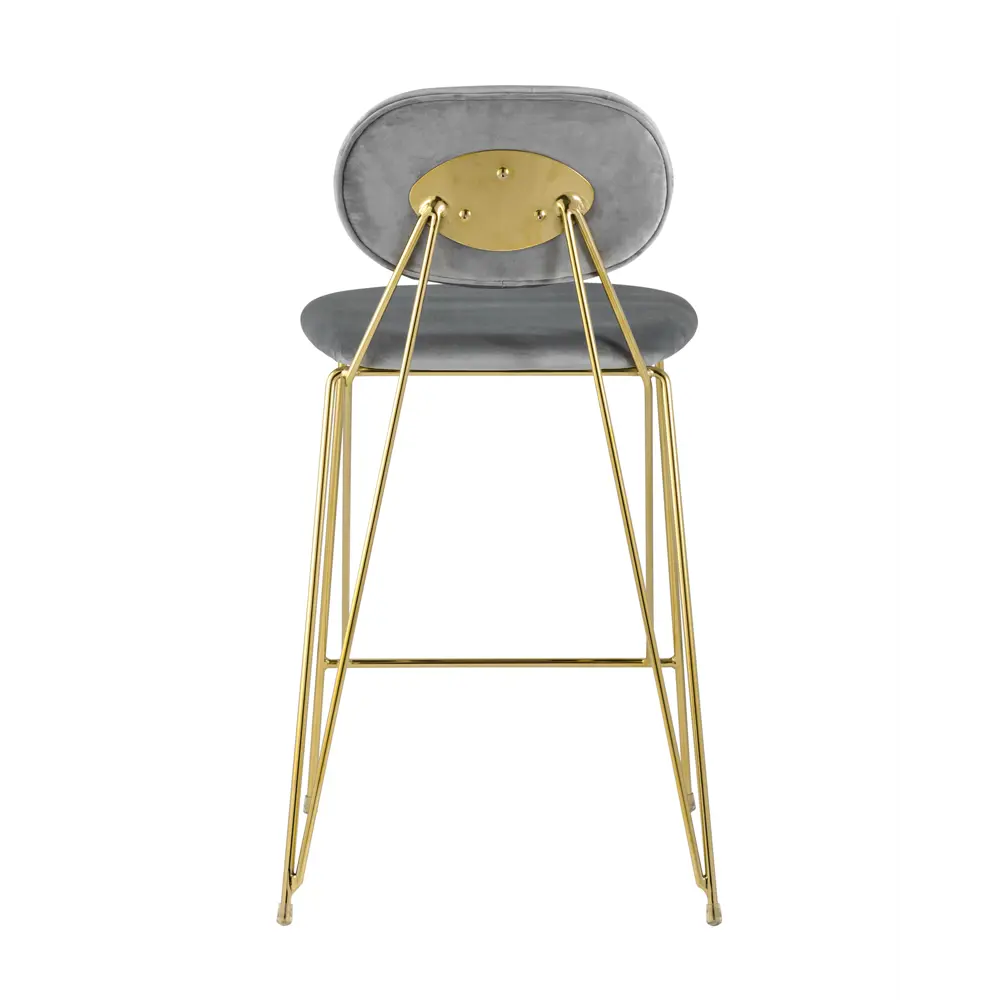 Фото 3 Стул барный 48x92x53 см Stool Group Элис велюр светло-серый Фото 3 Стул барный 48x92x53 см Stool Group Элис велюр светло-серый