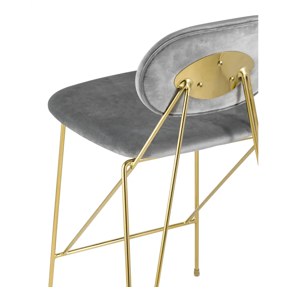 Фото 5 Стул барный 48x92x53 см Stool Group Элис велюр светло-серый Фото 5 Стул барный 48x92x53 см Stool Group Элис велюр светло-серый