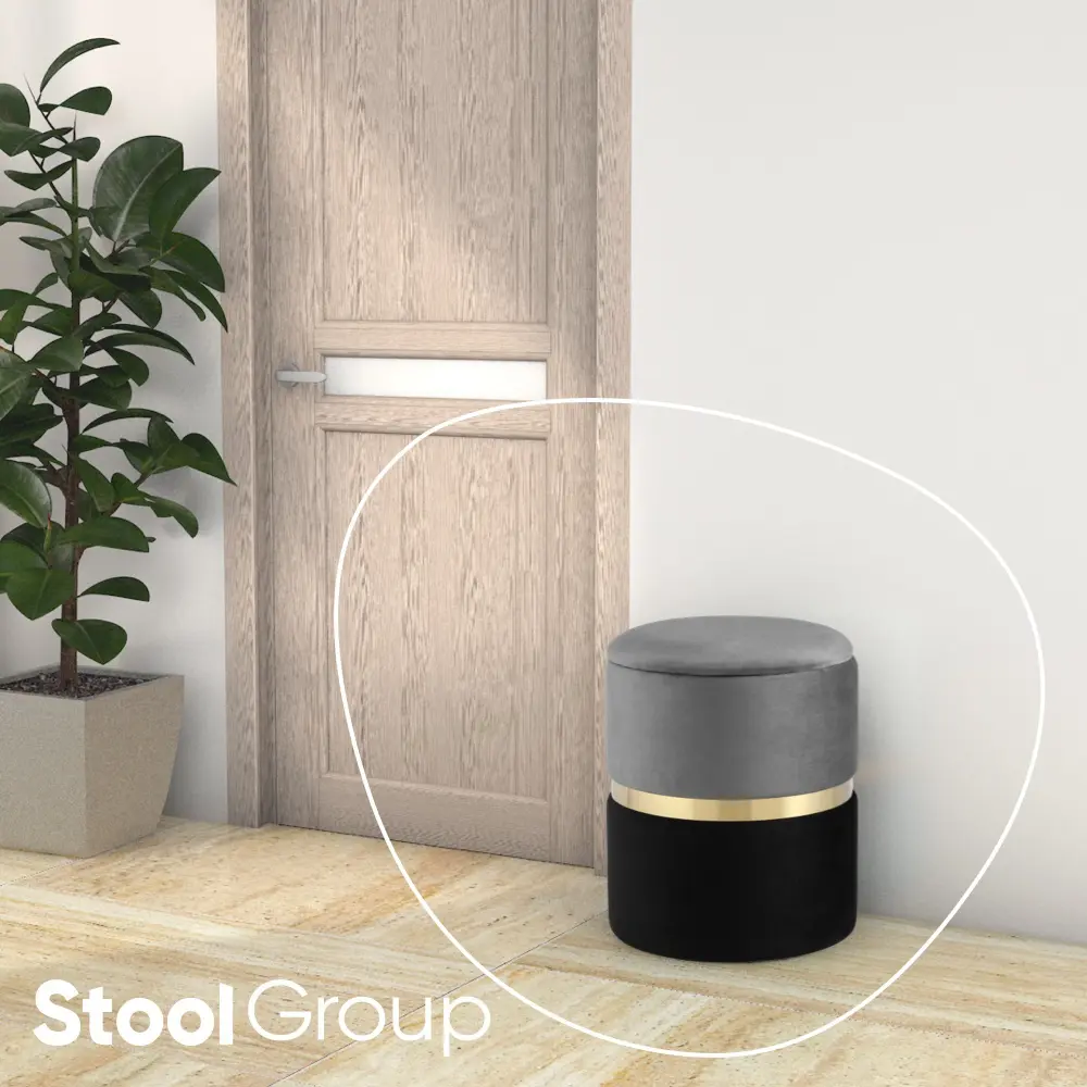Фото 2 Пуф Stool Group 36x36 см цвет серо-черный 19A060VA-8167-55-70 Фото 2 Пуф Stool Group 36x36 см цвет серо-черный 19A060VA-8167-55-70
