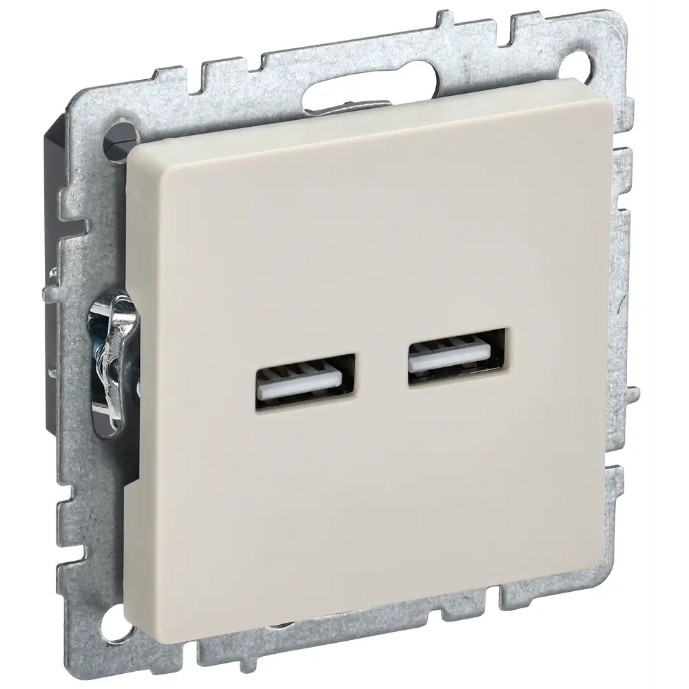 Фото Розетка USB встраиваемая IEK Brite РЮ10-1-БрКр цвет бежевый Фото Розетка USB встраиваемая IEK Brite РЮ10-1-БрКр цвет бежевый